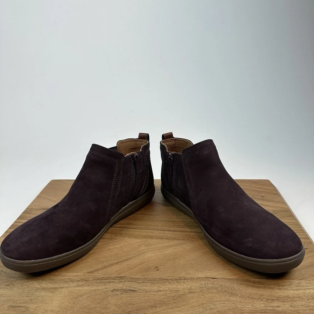 New‎ Womens Cobb Hill Bailee Chelsea Boot Purple Nubuck Leather Shoes Size 9  M